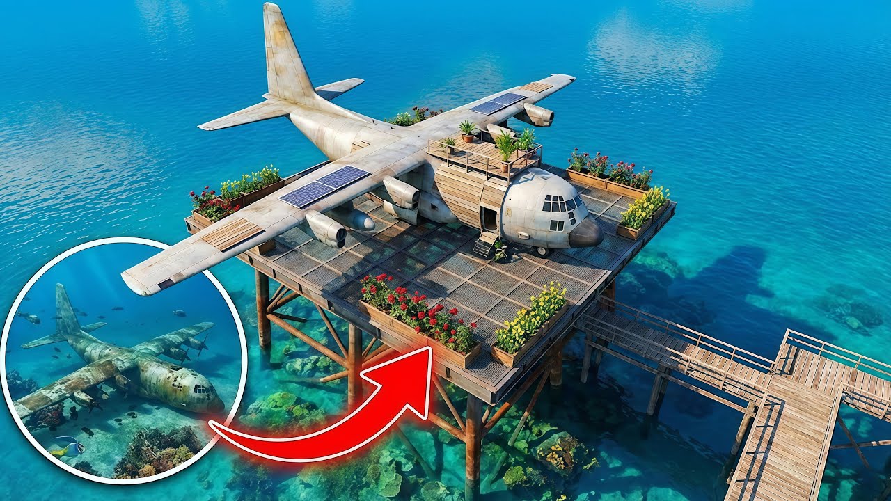I Restored a Sunken Plane into a Secret Island Mansion!