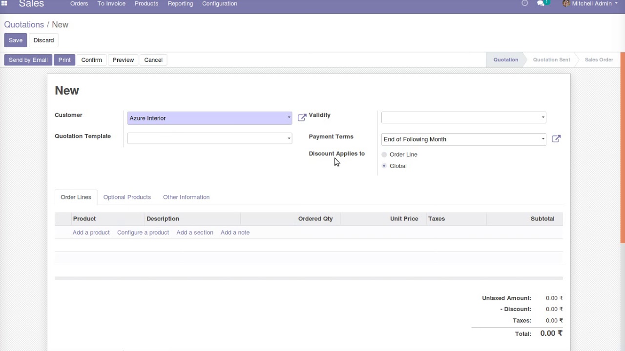 How to apply Discoun on Sales Invoice with Tax Calculation | Odoo Apps Features 