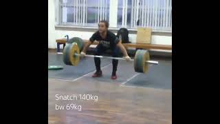 Dimitris Kyrillidis snatch 140kg @69kg bw @teamkyrillidis #teamkyrillidis #weightlifting