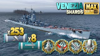 เรือลาดตระเวน Venezia พร้อมเกมที่ยอดเยี่ยมบนแผนที่ Shards - World of Warships