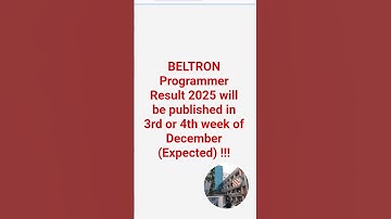 BELTRON Programmer Result 2025 #Exam#programmer#scorecard#meritlist#result