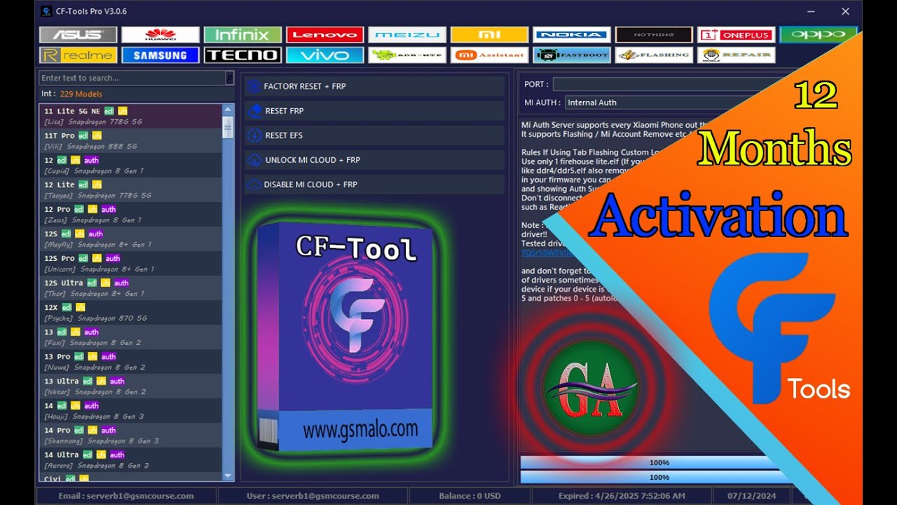 CF Tool 12 Months Activation | আনলক এবং ফ্ল্যাশিং টুলের সমাধান | CF Tool এখন আরও সহজ