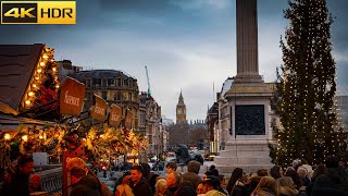 🚶‍♂️ 3-Hour Christmas Walk in London-2024🎄Christmas in London[4K HDR]