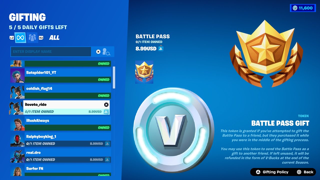 HOW TO GIFT CHAPTER 7 BATTLE PASS WITH V-BUCKS IN FORTNITE!