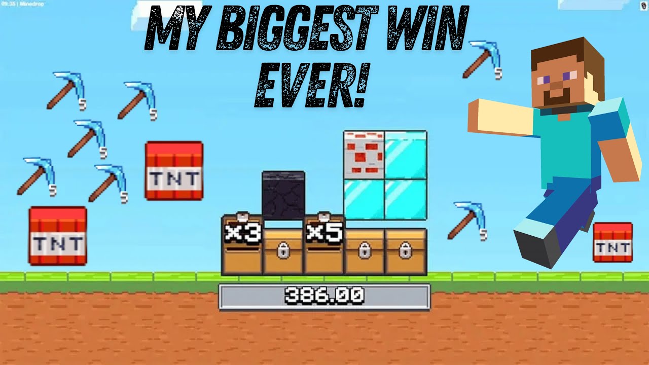 MY BIGGEST WIN EVER ON MINE DROP! (Minecraft game)