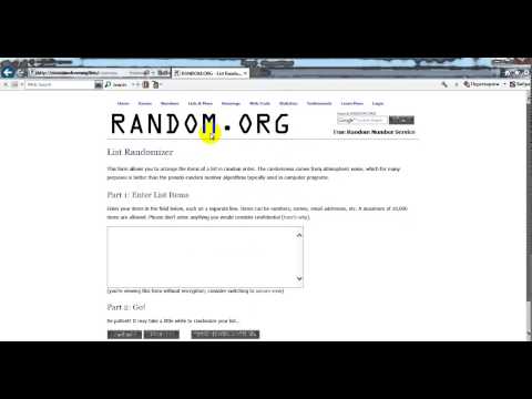 Пример определения победителя в системе Random.org