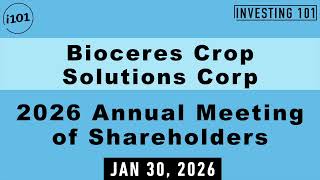 Bioceres Crop Solutions Corp 2026 Annual Meeting of Shareholders | Jan 30, 2026