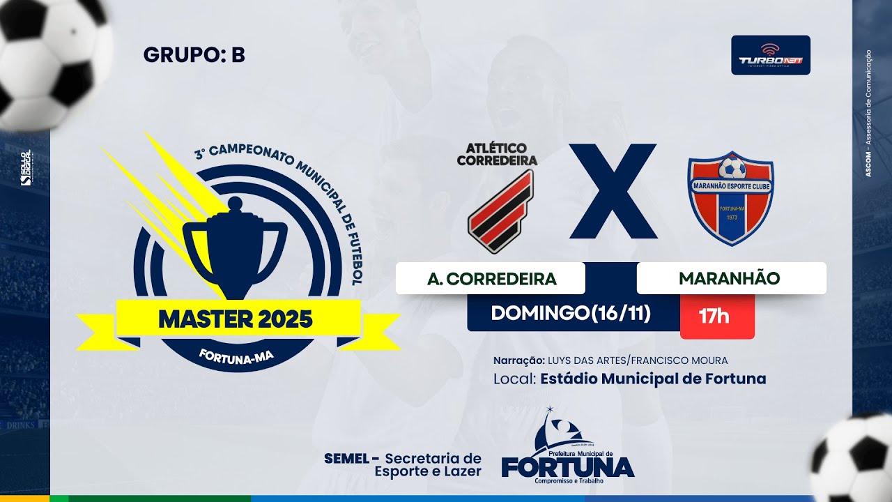 3• CAMPEONATO MASTERS | A. CORREDEIRA vs MARANHÃO | AO VIVO COM IMAGENS