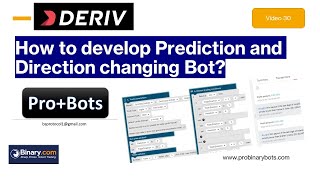 How to Develop Direction and Prediction Changing bot Video #30 Deriv Options