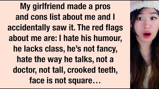 He Found His Girlfriend's PROS AND CONS LIST