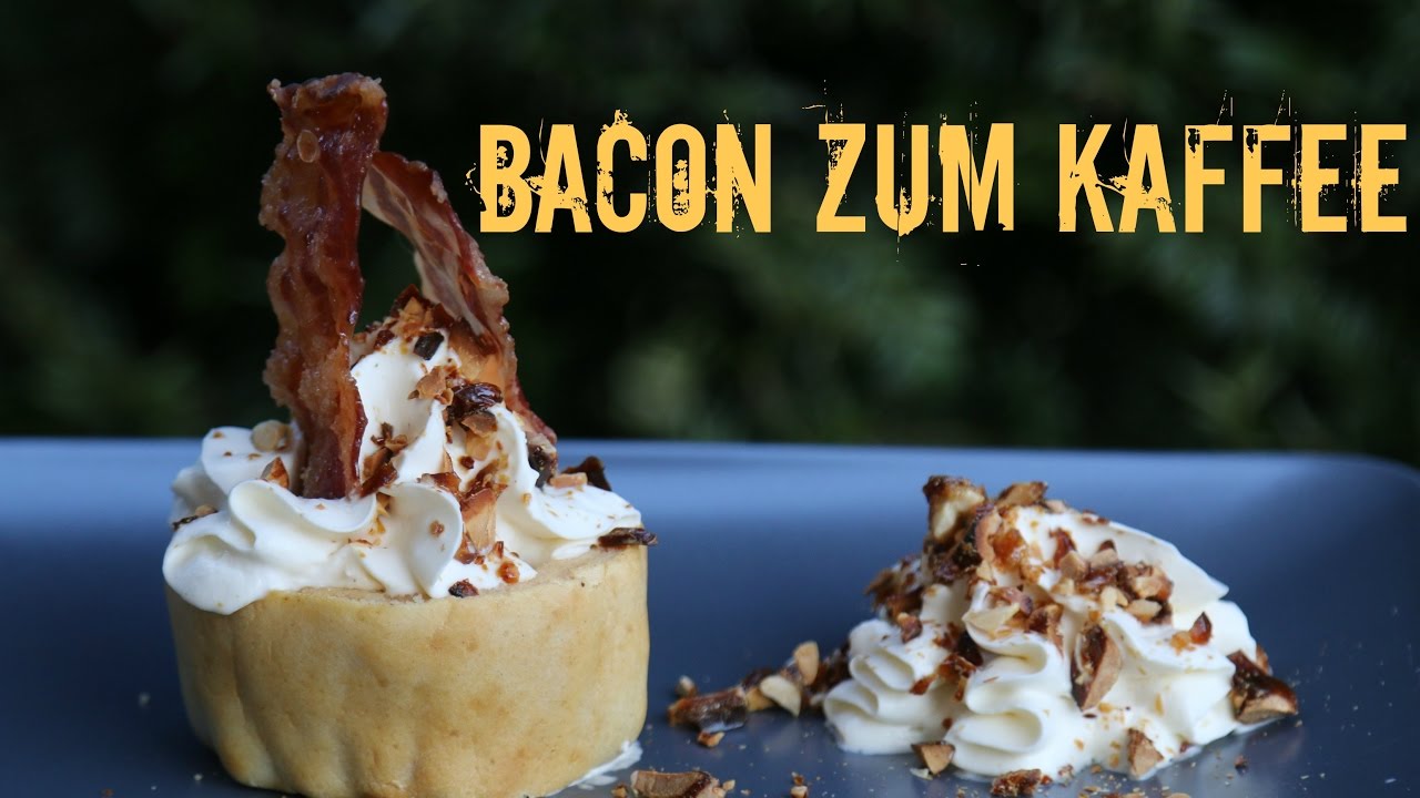 Bacon zum Kaffee - Dessert vom Grill mit Jack Daniels Sahne & Candy Bacon
