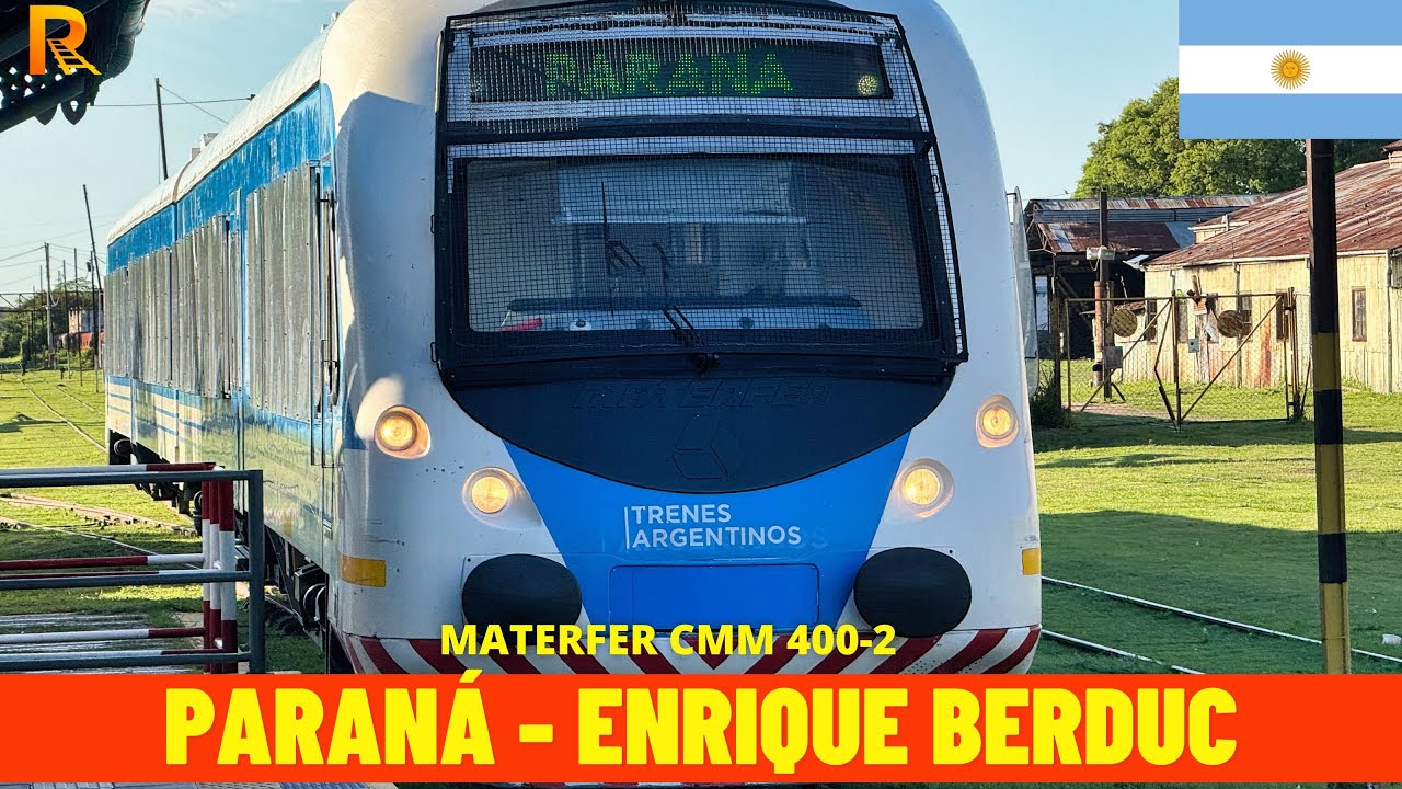 Cab Ride Paraná - Enrique Berduc (Servicio regional Entre Ríos, Argentina) train driver's view 4K