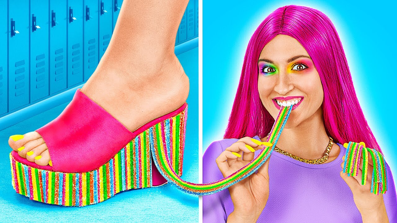 اخفِ الحلوى في حذائك! 🍬 حيل غذائية عبقرية واصنع بنفسك أحذية بواسطة