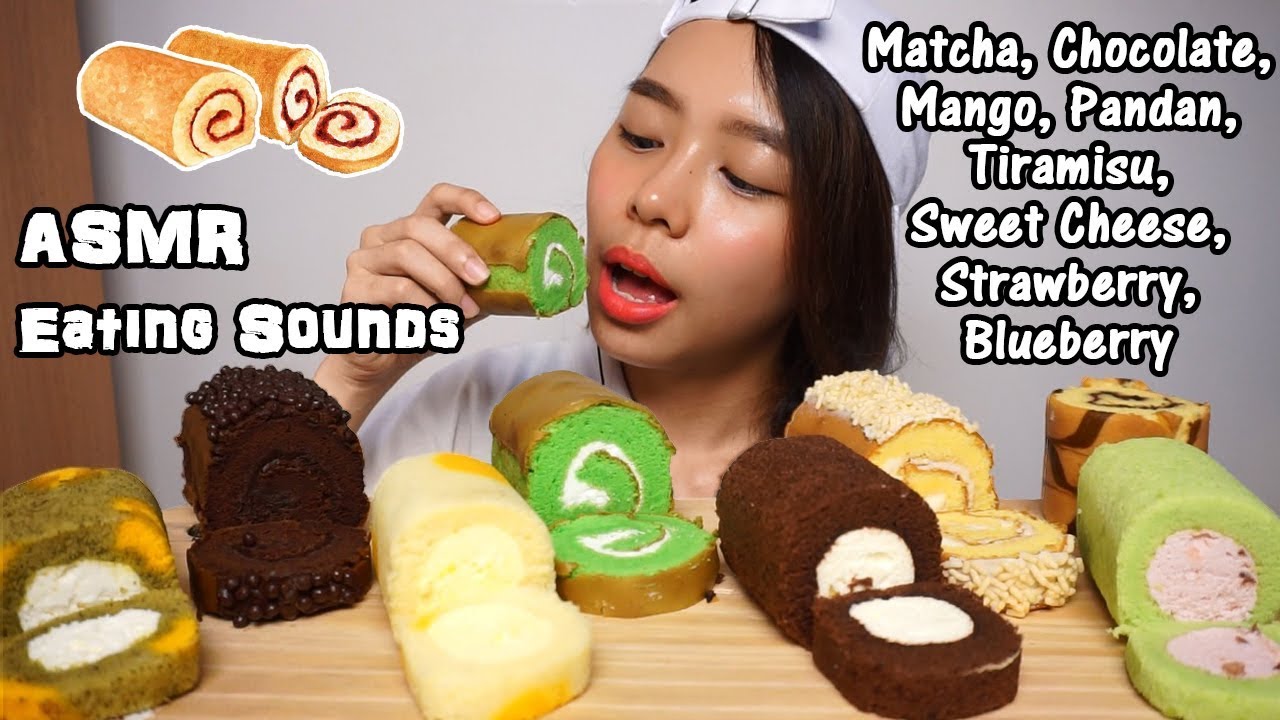 ASMR Mini Roll Cakes | Soft Eating Sounds | No Talking
