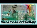 Mixed Media COLLAGE ART WITH MAGAZINE IMAGES  ~ MERMAID art