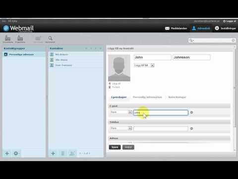 Webmail - Lägg till kontakt i adressboken