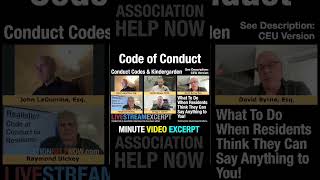 HOA “Code of Conduct”… Or Just Basic Kindergarten Rules?