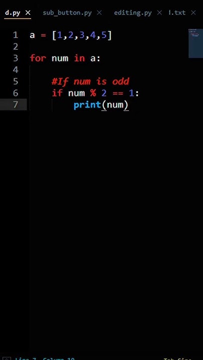 Python Program To Print Odd Numbers In A List - YouTube