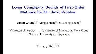 Lower complexity bounds of first-order methods for min-max problems