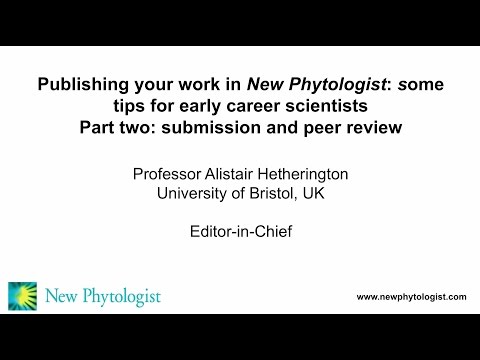 Publishing in New Phytologist - part two: Submission and peer review