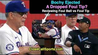 E123 - Bruce Bochy Ejected Arguing Jonah Heim's Dropped Foul Tip Call by Edwin Moscoso, Allowing SB