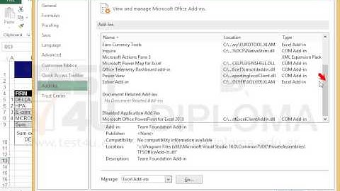 Enable the Microsoft Office Power Pivot for Excel 2013 add-in.