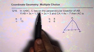 16 Find Point on Perpendicular Bisector