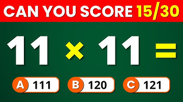 Can You Pass 15/30? Ultimate Math Quiz Challenge! 30 Mathematics quiz questions and answers