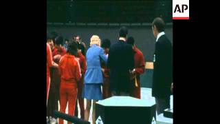 SYND 19 4 73 CHINESE TABLE TENNIS TEAM ARRIVING TO MUNICH FOR THE MATCH AGAINST WEST GERMANY