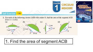 Circular measure self-exercise 1.6 Q1 (Ver. 2)  sukatan membulat latihan kendiri 1.6 add maths kssm