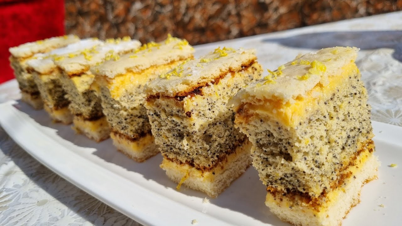 Prajitura Cu Blat de Mac si Crema de Lamaie 🍋🍋🍋#viral #cakes #retete #cook #gateste #sweet