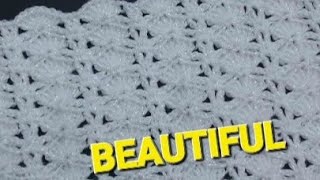 Easy Crochet Blanket pattern for beginners. Easy crochet baby blanket in fans