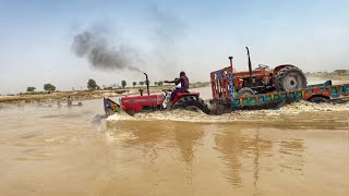 fiat tractor 1978 model loading on trolley | massey tractor crossing river | Nadeem Vlog