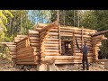 After: One Year Alone Building Log Cabin | Where Is The Door!!!