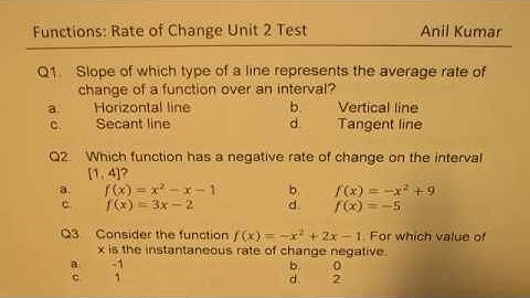 Rate of Change Advance Functions MHF4U Unit 2 Test