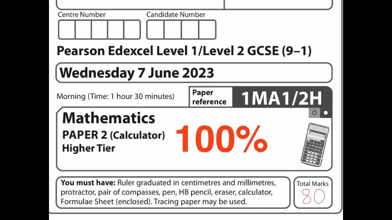Edexcel GCSE Maths - Paper 2 - June 2023 - Worked Solutions - YouTube