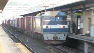JR貨物 EF210-161号機（新鶴見）＋コキ22両　貨物列車1094レ（約5時間遅れ） 2023.11.25