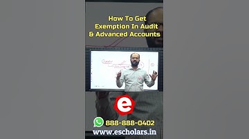 Audit & Advanced Accounts में Exemption कैसे लाये | CA Inter May 2024 #shorts