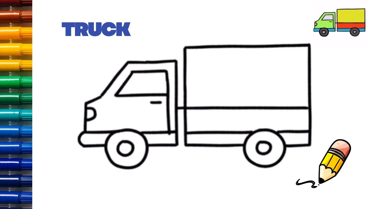 How to draw a truck// drawing a truck with easy step by step video for beginners.
