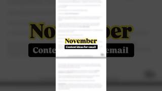 🍂 Here are things you could email your list about this November