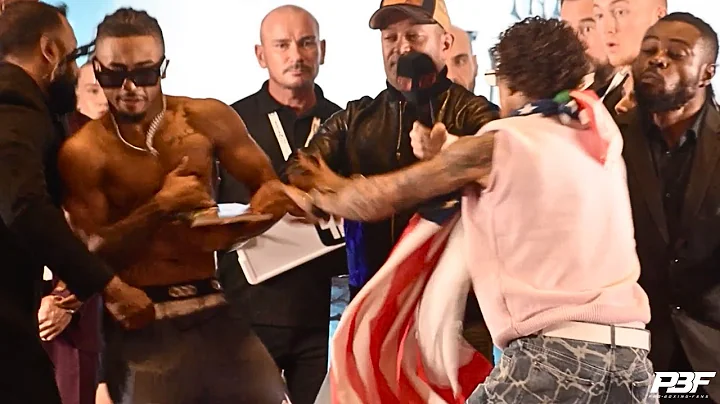 AMADO VARGAS SENDS DEEN THE GREAT FLYING ACROSS THE STAGE AFTER WEIGH IN