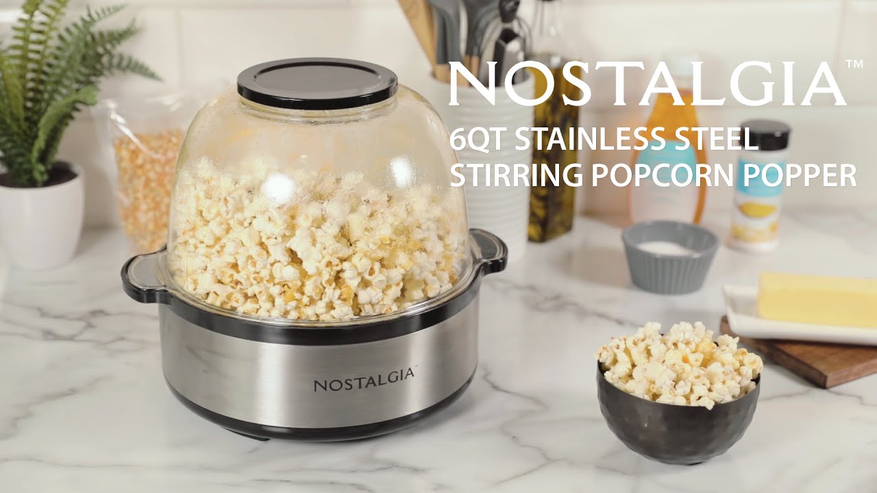 Nostalgia 1000 W 6 oz. Aqua Stirring Popcorn Machine CLSP6AQ - The Home  Depot