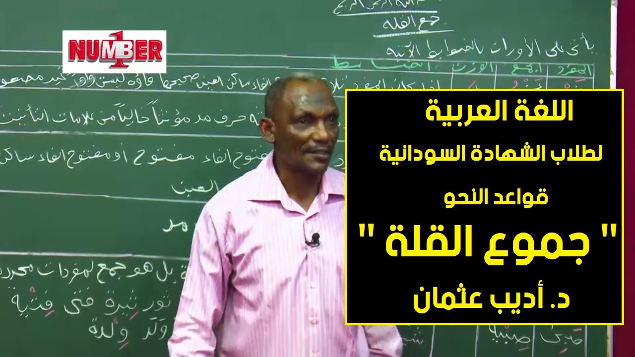 اللغة العربية | قواعد النحو - جموع القلة | د. أديب عثمان | حصص الشهادة السودانية