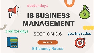 IB Business Management section 3.6 efficiency ratios: gearing ratio, debtor days, creditor days..