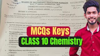 Class 10 Chemistry Today Paper MCQs keys | 10 Correct MCQs key Chemistry Karachi board