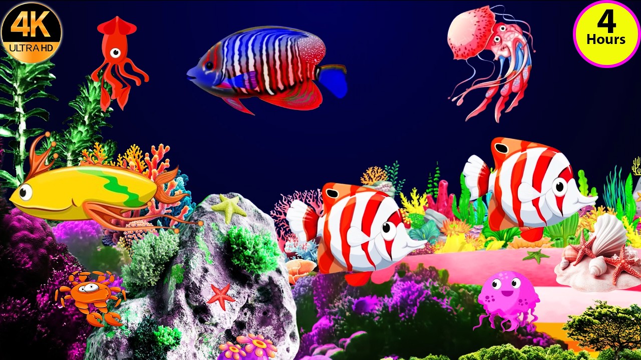 4 Hours Bedtime Lullabies and Calming Undersea Animation Baby Lullaby Sleep And Relaxing music # 561