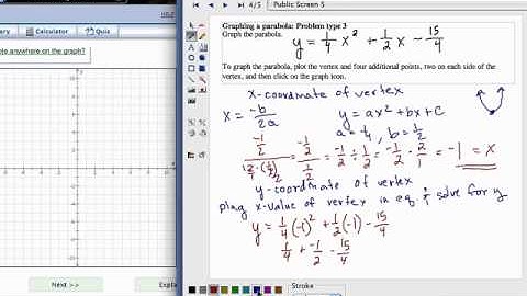 Graphing a parabola: problem type 3