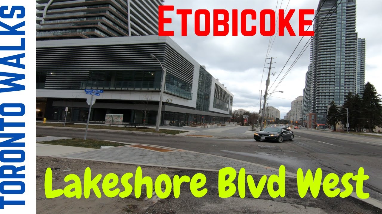 Toronto Walk Lakeshore Blvd West in Etobicoke Downtown Toronto 4K