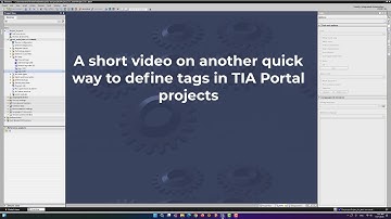 Another way to define tags in Tia Portal projects