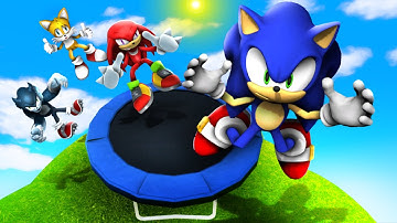 GMOD Trampoline Fails • Sonic Impressive Ragdolls • part 3 (Jumps, Ramps)